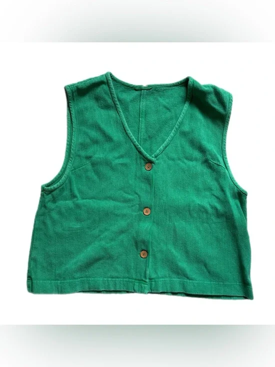 Free People So Fresh Vest Only 
Size Large Boho Boxy Green - Picture 6 of 14